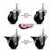 Service Caster 3 Inch Soft Rubber 12 MM Threaded Stem Caster Set 2 Brakes SCC SCC-TS20S314-SRS-M1215-2-PLB-2 - alternate 3